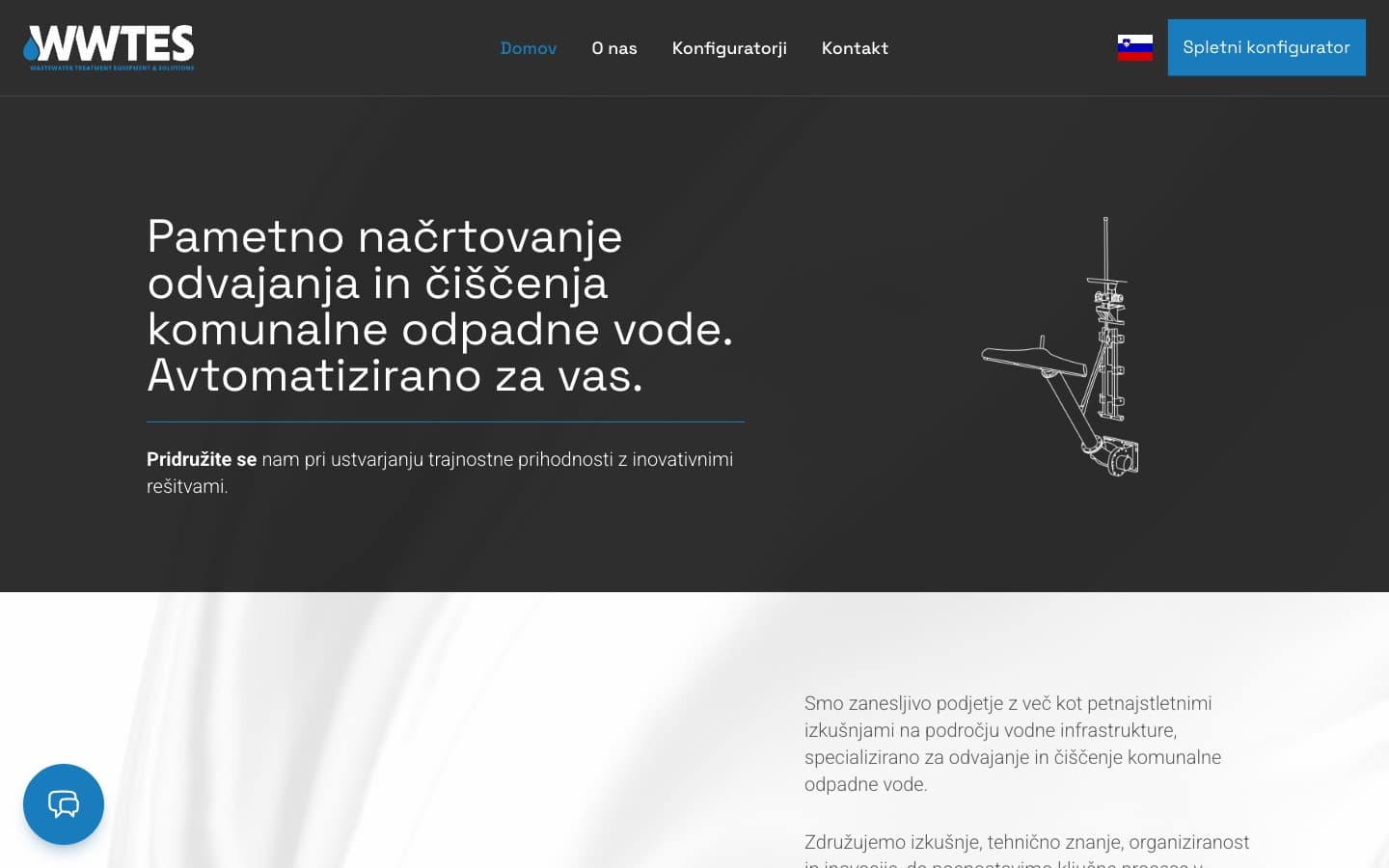 Naslovna stran WWTES: pametno načrtovanje odvajanja in čiščenja komunalne odpadne vode